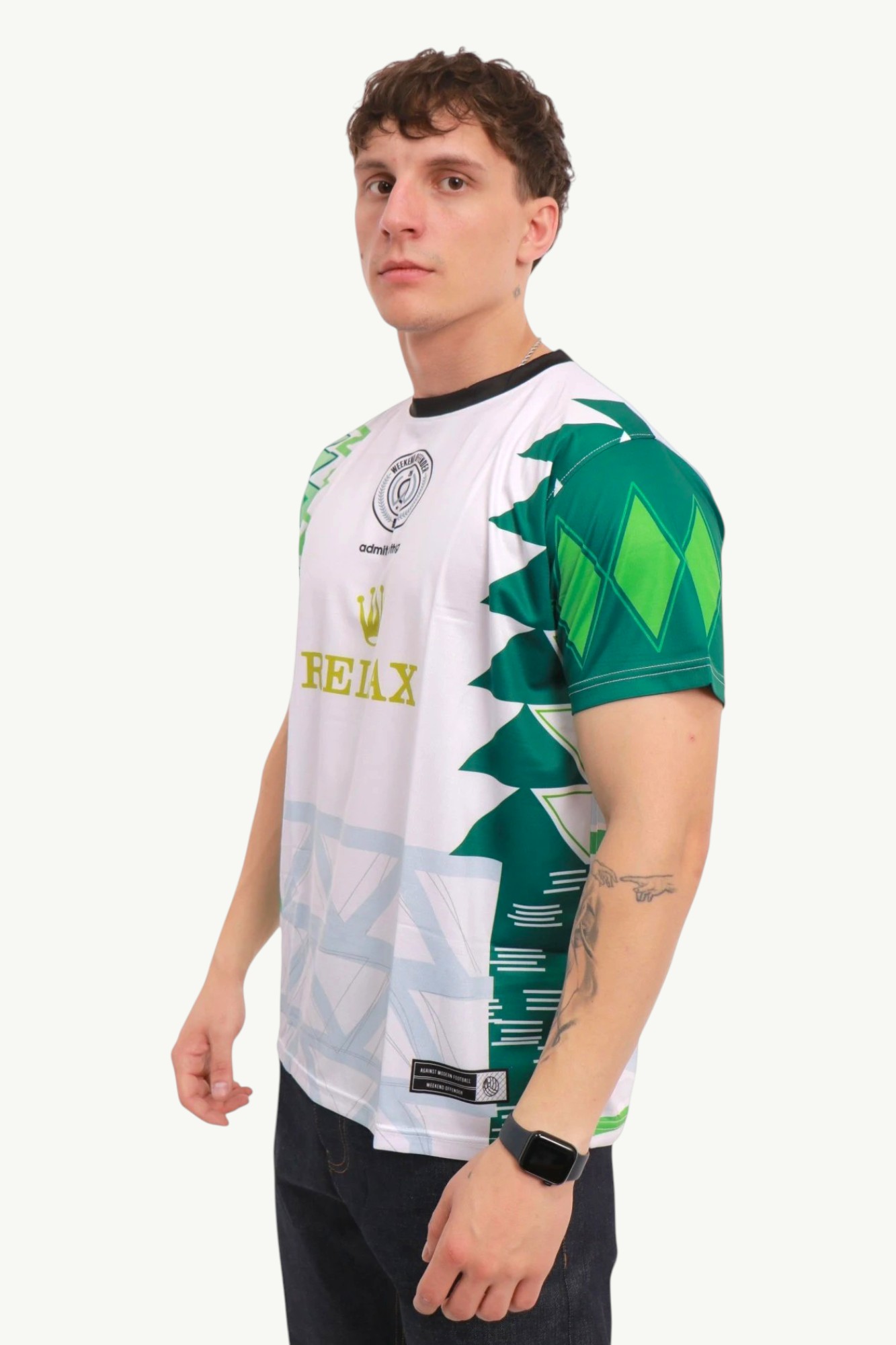 weekend-offender-lagos-football-shirt-green-WOSFT01-WHITE-2 Weekend Offender Lagos Football Shirt Green WOSFT01-WHITE