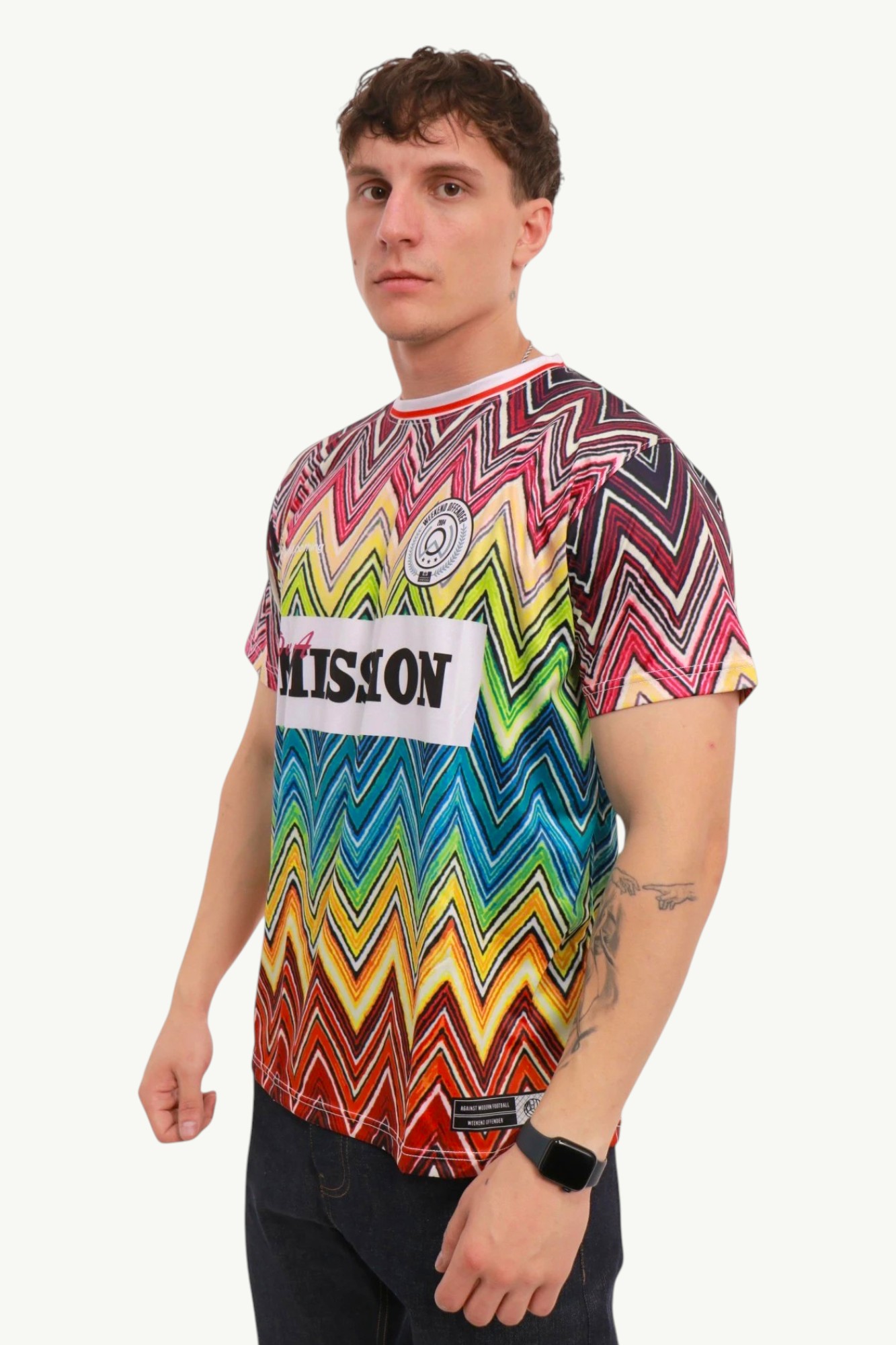 weekend-offender-mission-football-shirt-red-WOSFT04-MULTI-2 Weekend Offender Mission Football Shirt Red WOSFT04-MULTI