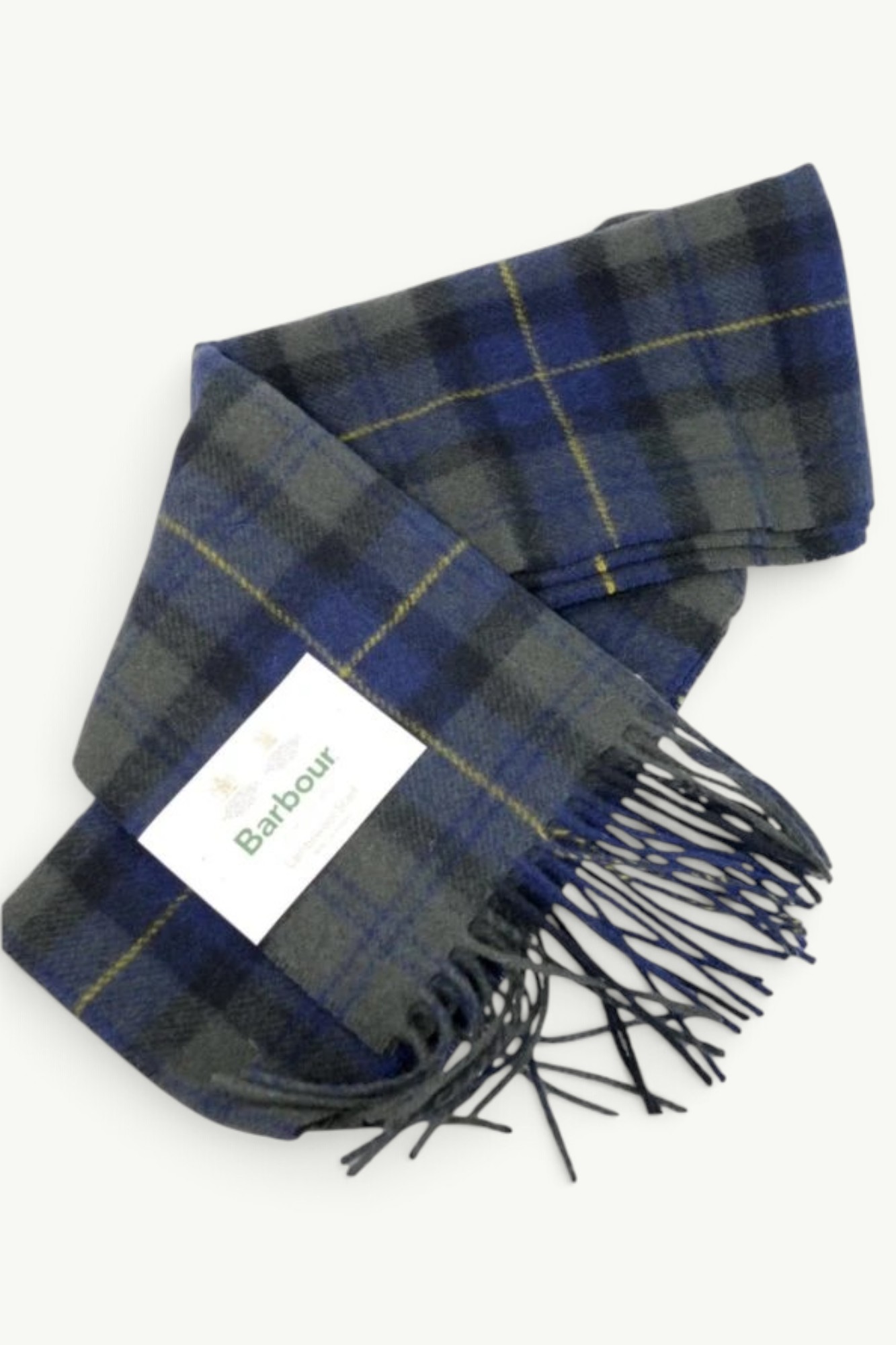 Barbour Tartan Lambswool Scarf Olive USC0001TN28