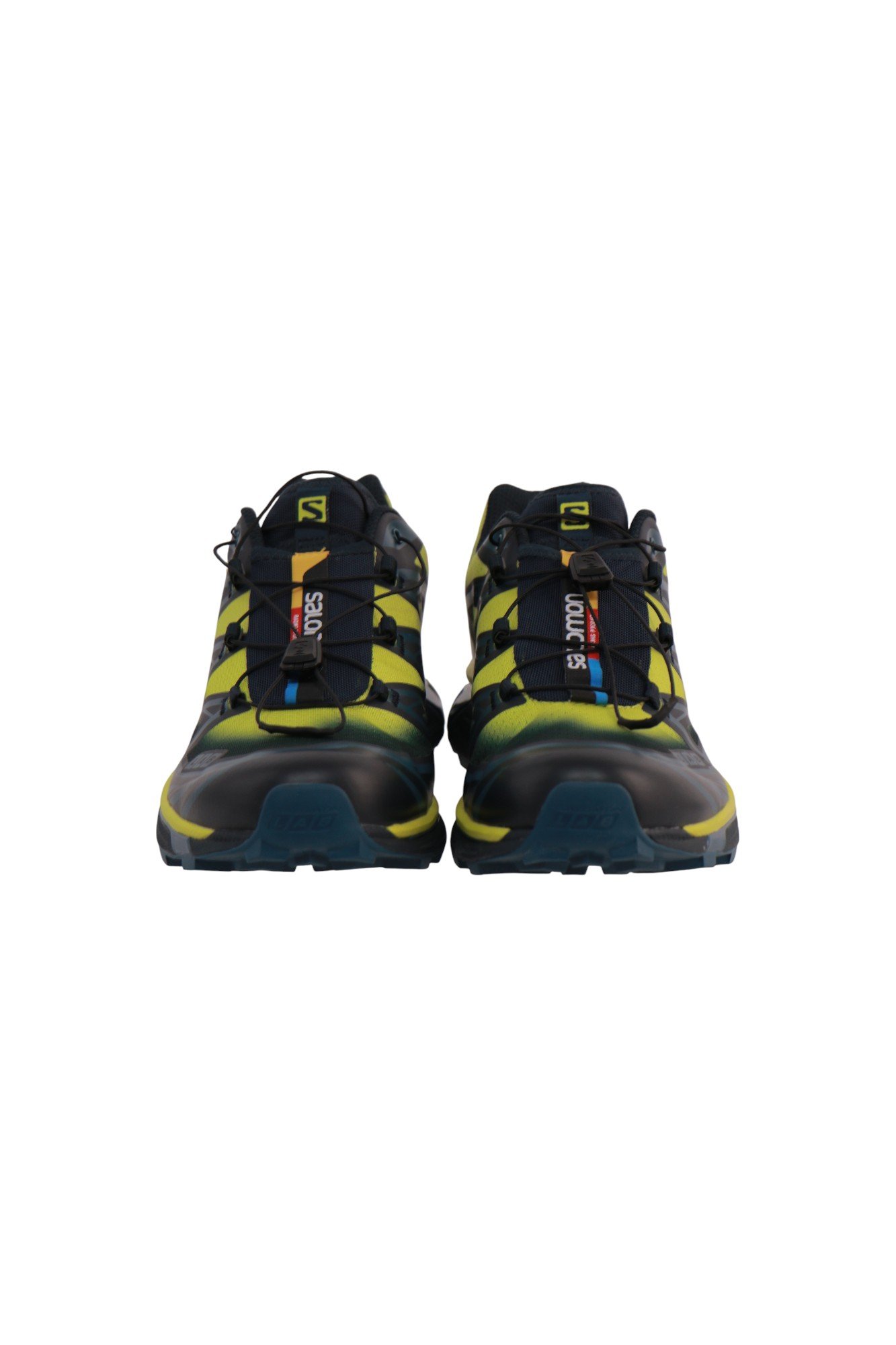 Salomon XT‑6 RX MOC 3.0 (front) — 221B Store Salomon XT‑6 RX MOC 3.0 — фронтальний вигляд, чорні/жовті кросівки