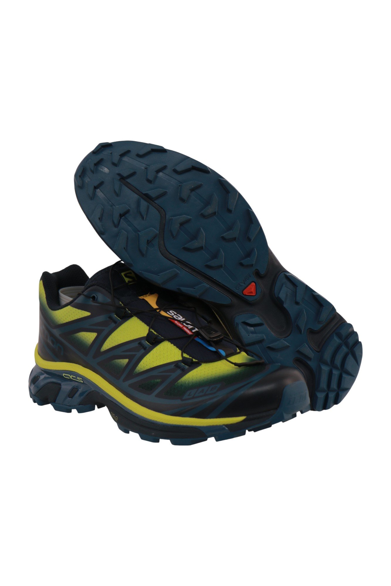 Salomon XT‑6 RX MOC 3.0 (Black/Yellow) — боковий та підошовний ракурс Salomon XT‑6 RX MOC 3.0 — кросівки чорні/жовті, підошва і боковий ракурс