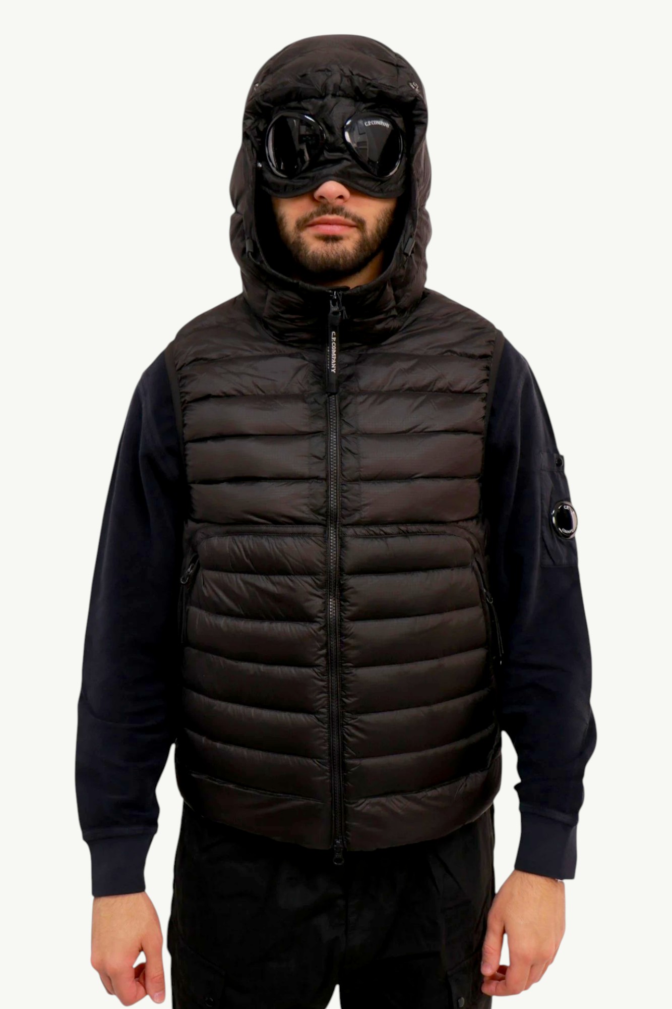cp-company-dd-shell-goggle-down-gilet-black-19cmve032a110416a-999-1 C.P. Company D.D. Shell Goggle Down Gilet Black 19CMVE032A-110416A-999