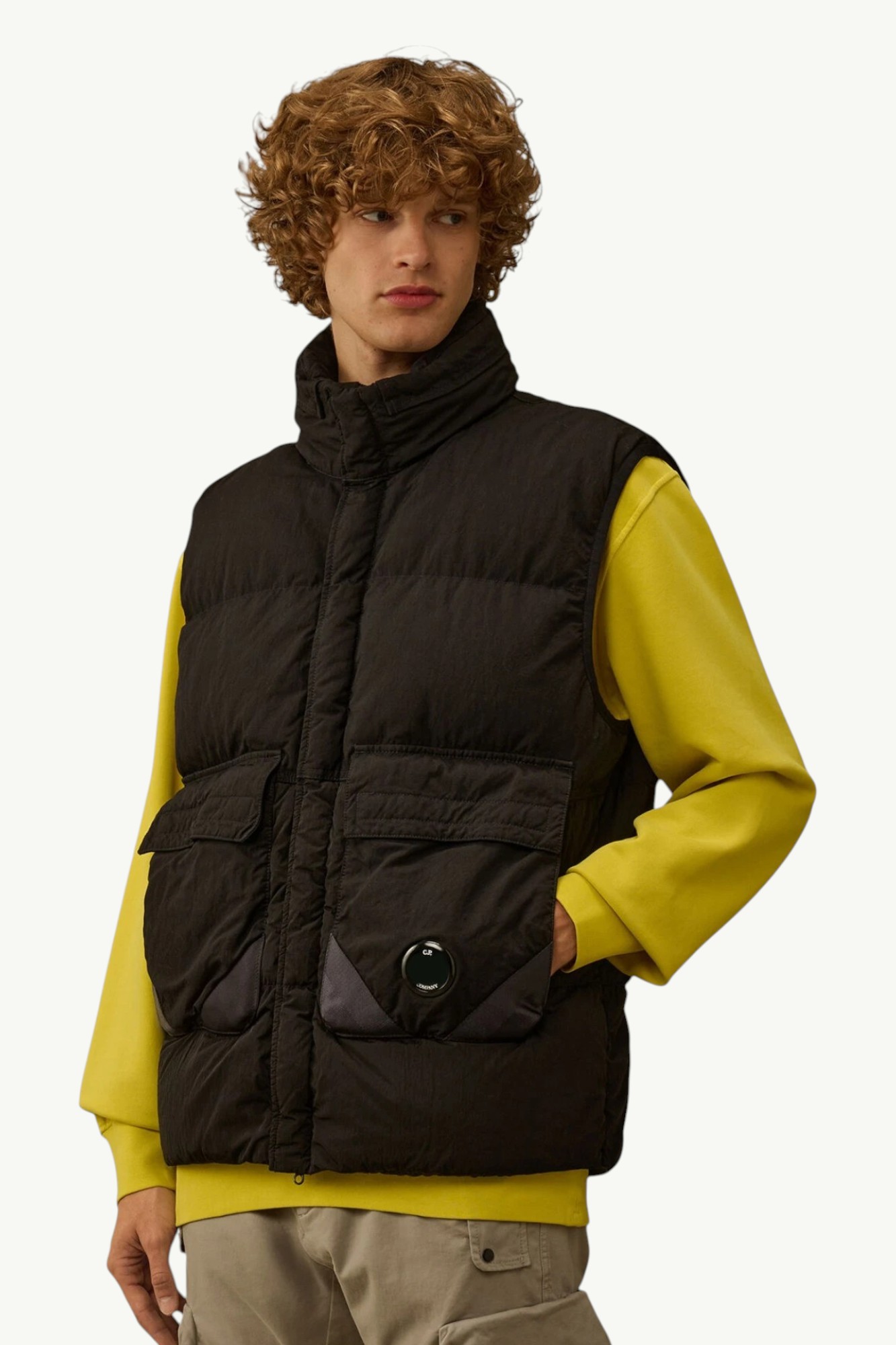 cp-company-eco-chrome-r-mixed-hooded-down-gilet-black-19cmve028a006369m-999-1 C.P. Company Eco-Chrome R Mixed Hooded Down Gilet Black 19CMVE028A-006369M-999