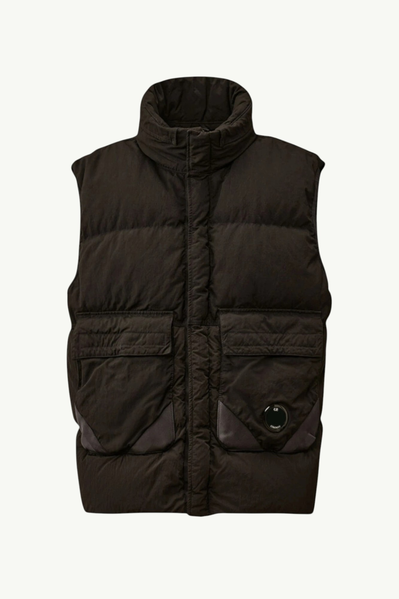 C.P. Company Eco-Chrome R Mixed Hooded Down Gilet Black - 19CMVE028A-006369M-999
