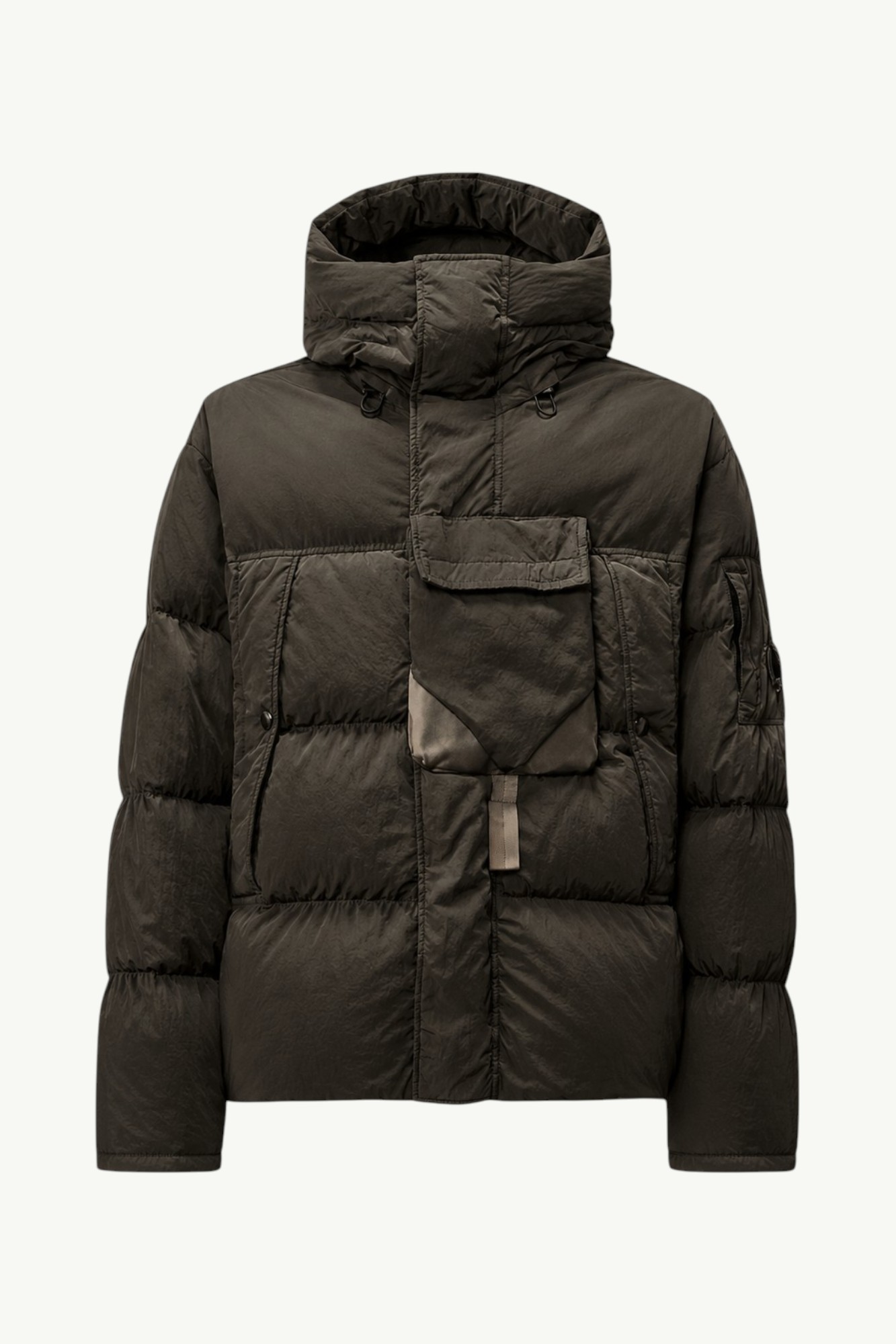 C.P. Company Eco-Chrome R Mixed Hooded Down Jacket Dark Shadow Grey - 19CMOW013A-006369M-978
