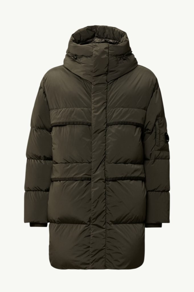 C.P. Company Nycra-R Long Hooded Down Jacket Dark Shadow Grey – 19CMOW240A-005864G-978