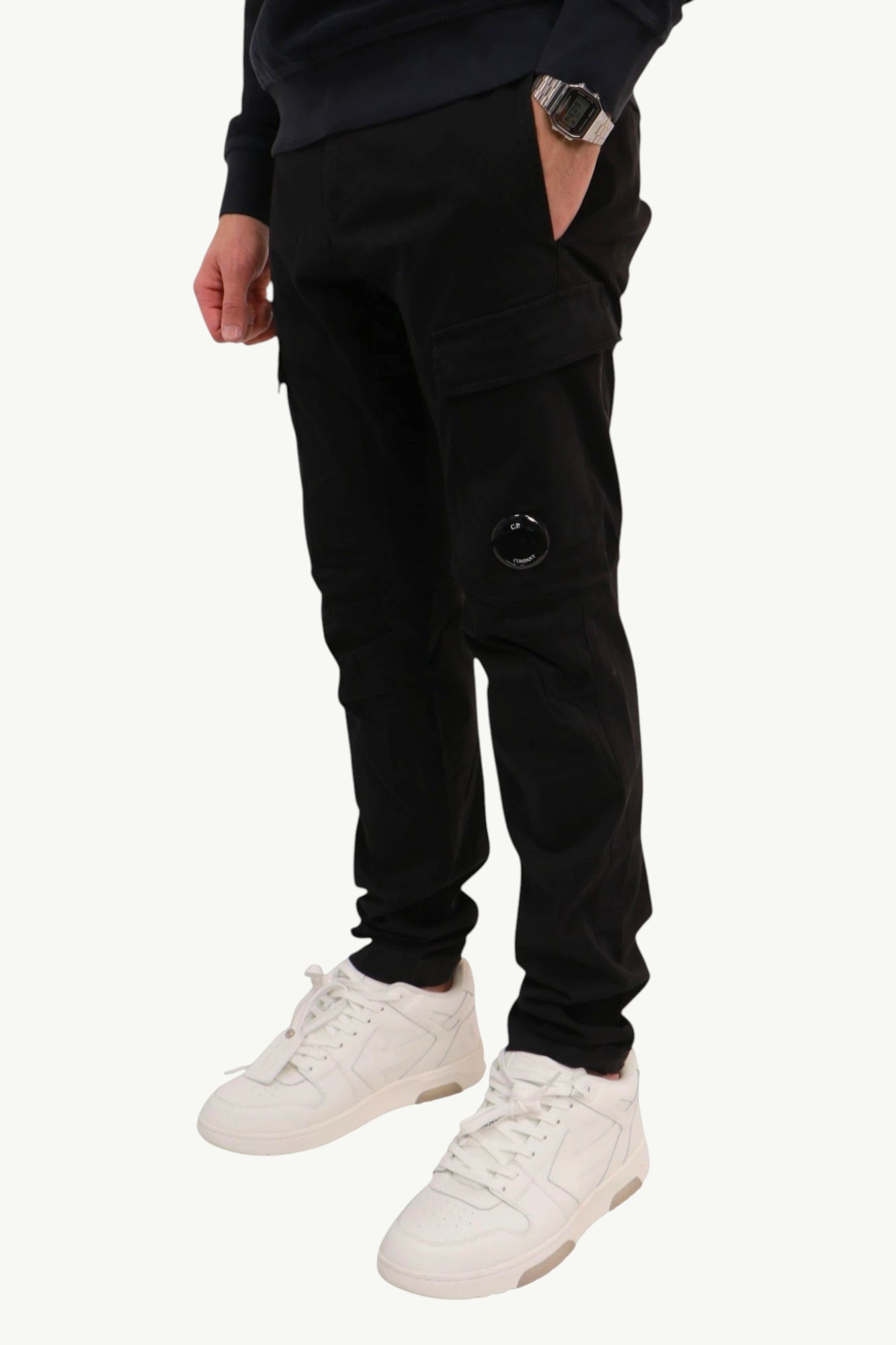 cp-company-stretch-sateen-ergonomic-cargo-pants-black-19cmpa068a005529g-999-1 C.P. Company Stretch Sateen Ergonomic Cargo Pants Black 19CMPA068A-005529G-999