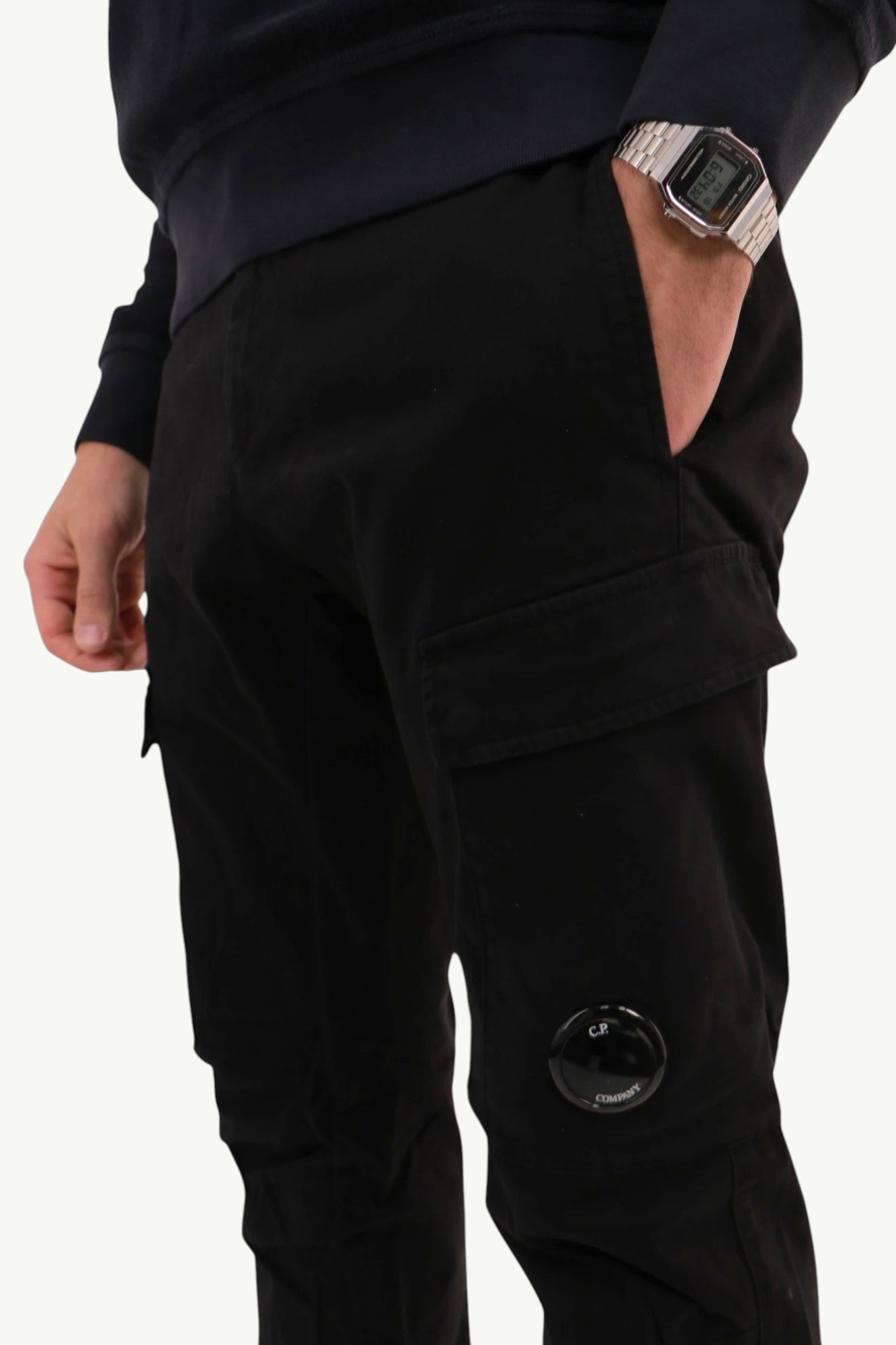 cp-company-stretch-sateen-ergonomic-cargo-pants-black-19cmpa068a005529g-999-7 C.P. Company Stretch Sateen Ergonomic Cargo Pants Black 19CMPA068A-005529G-999