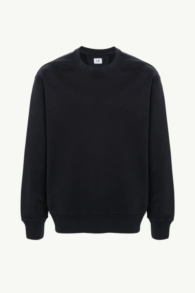 C.P. Company Crew Neck Brushed Emerized Fleece Sweatshirt Black RFCMSS718B-006372G-999