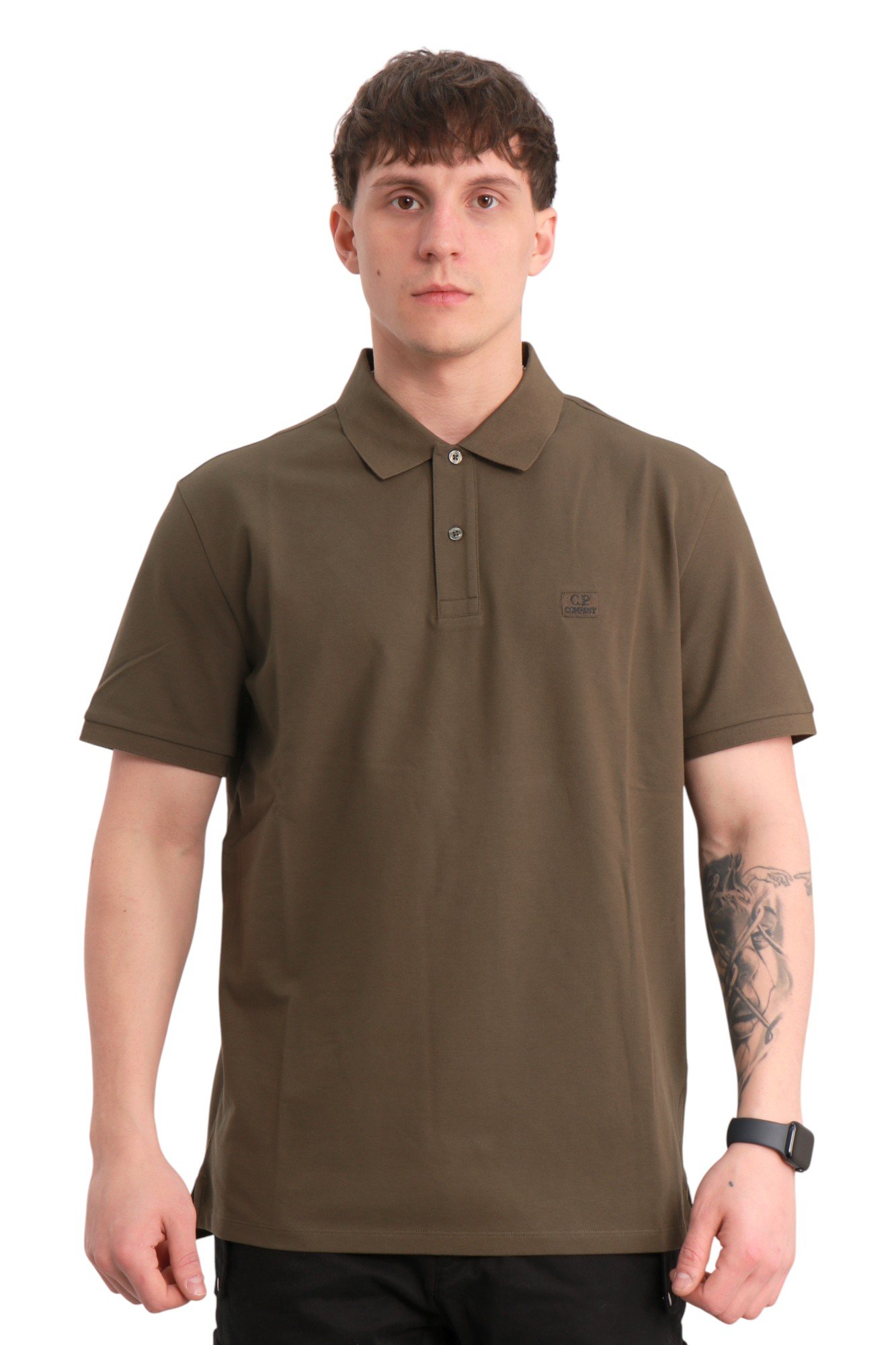cp-company-stretch-piquet-short-sleeve-polo-green-18cmpl065a005263w683-1 Поло C.P. Company Stretch Piquet Short Sleeve Polo Green – арт. 18CMPL065A-005263W-683