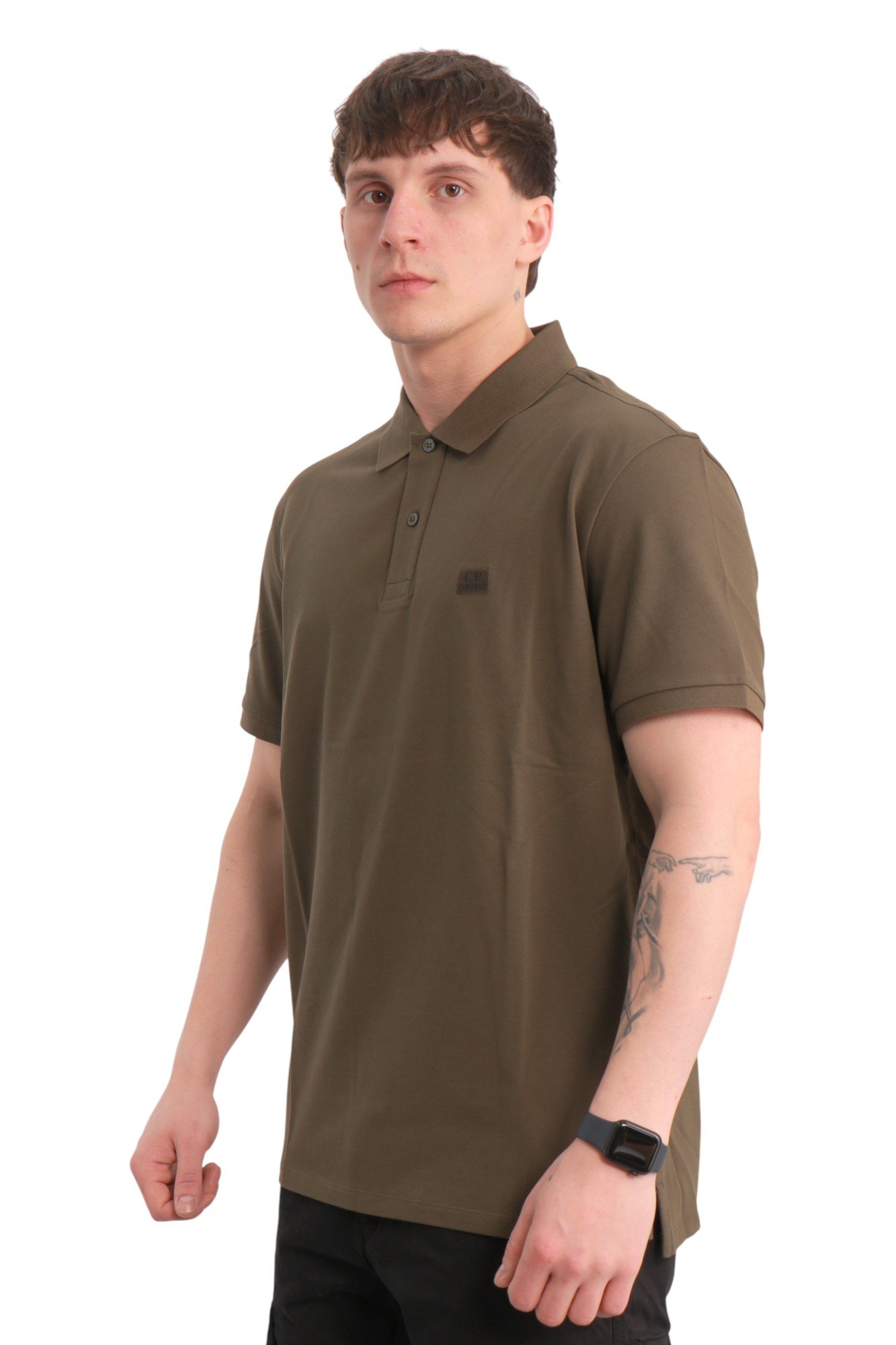 cp-company-stretch-piquet-short-sleeve-polo-green-18cmpl065a005263w683-2 Поло C.P. Company Stretch Piquet Short Sleeve Polo Green – арт. 18CMPL065A-005263W-683