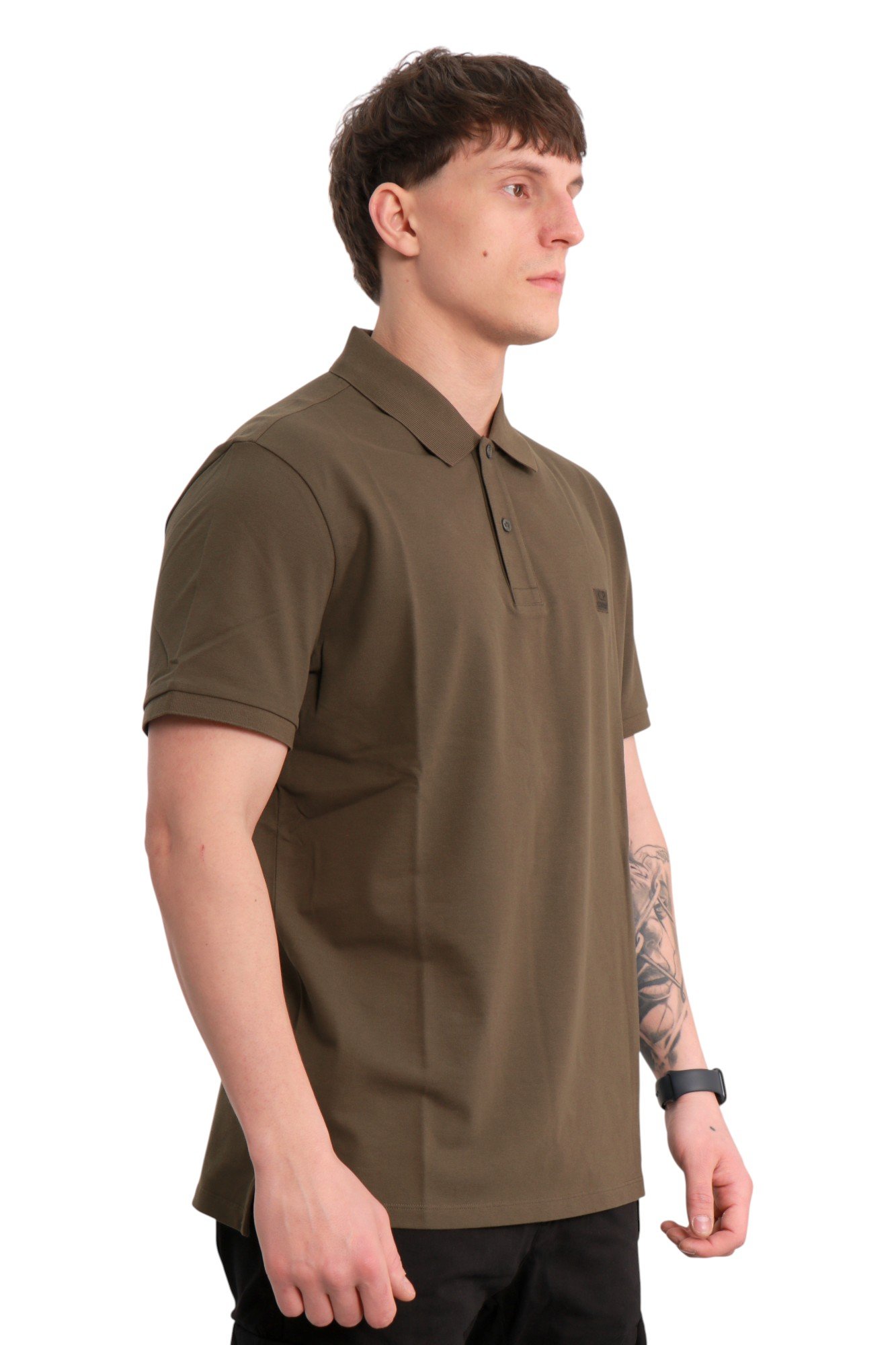 cp-company-stretch-piquet-short-sleeve-polo-green-18cmpl065a005263w683-6 Поло C.P. Company Stretch Piquet Short Sleeve Polo Green – арт. 18CMPL065A-005263W-683