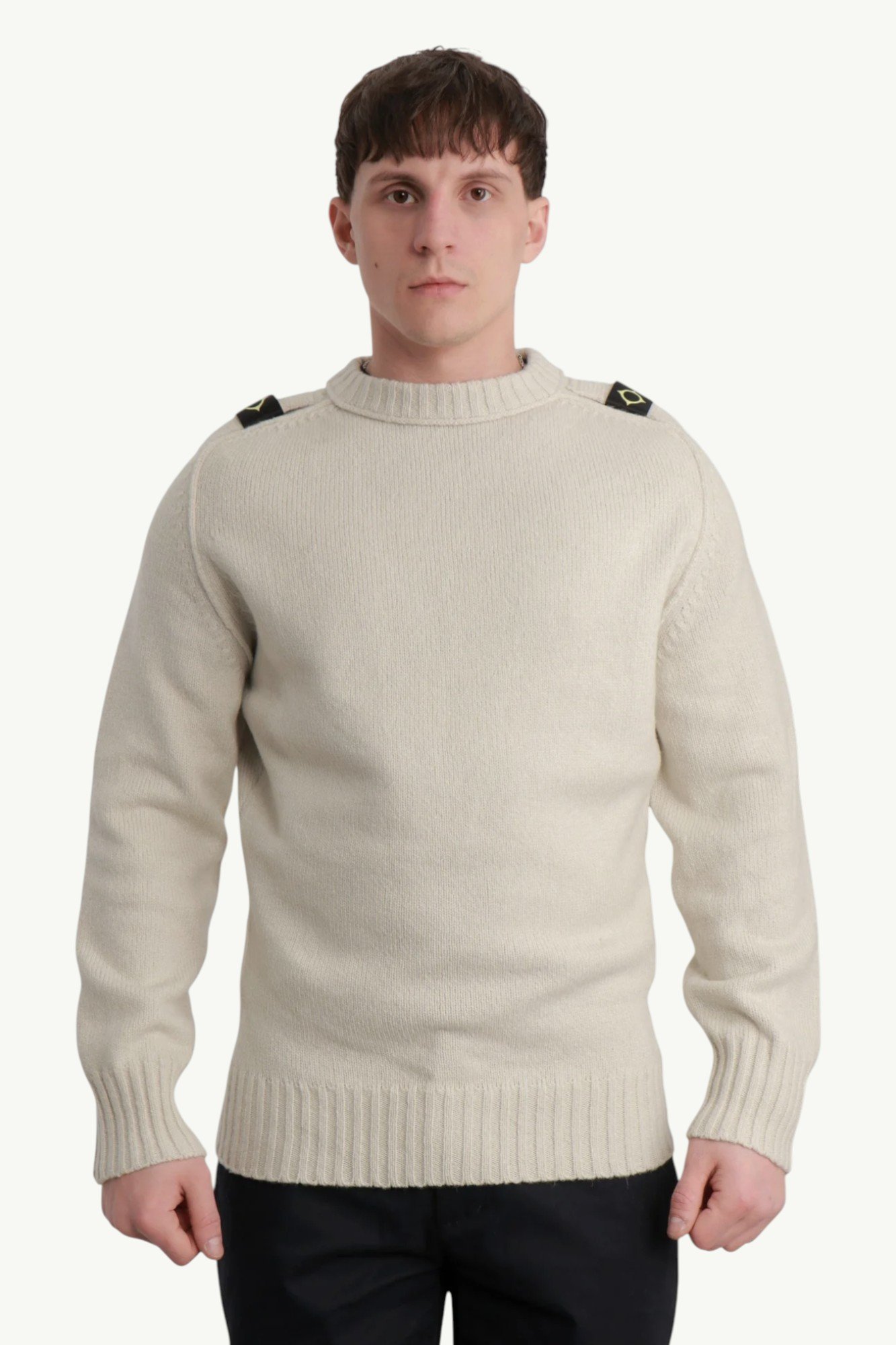 ma-strum-crew-neck-knit-crewneck-sweater-sand-ma5041-0 Ma.Strum Crew Neck Knit Crewneck Sweater у відтінку Sand MA5041