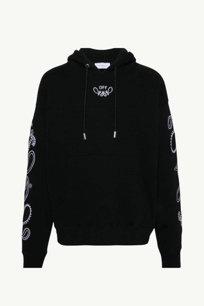 Off-White Arrow Print Hoodie Black OMBB085S24FLE003