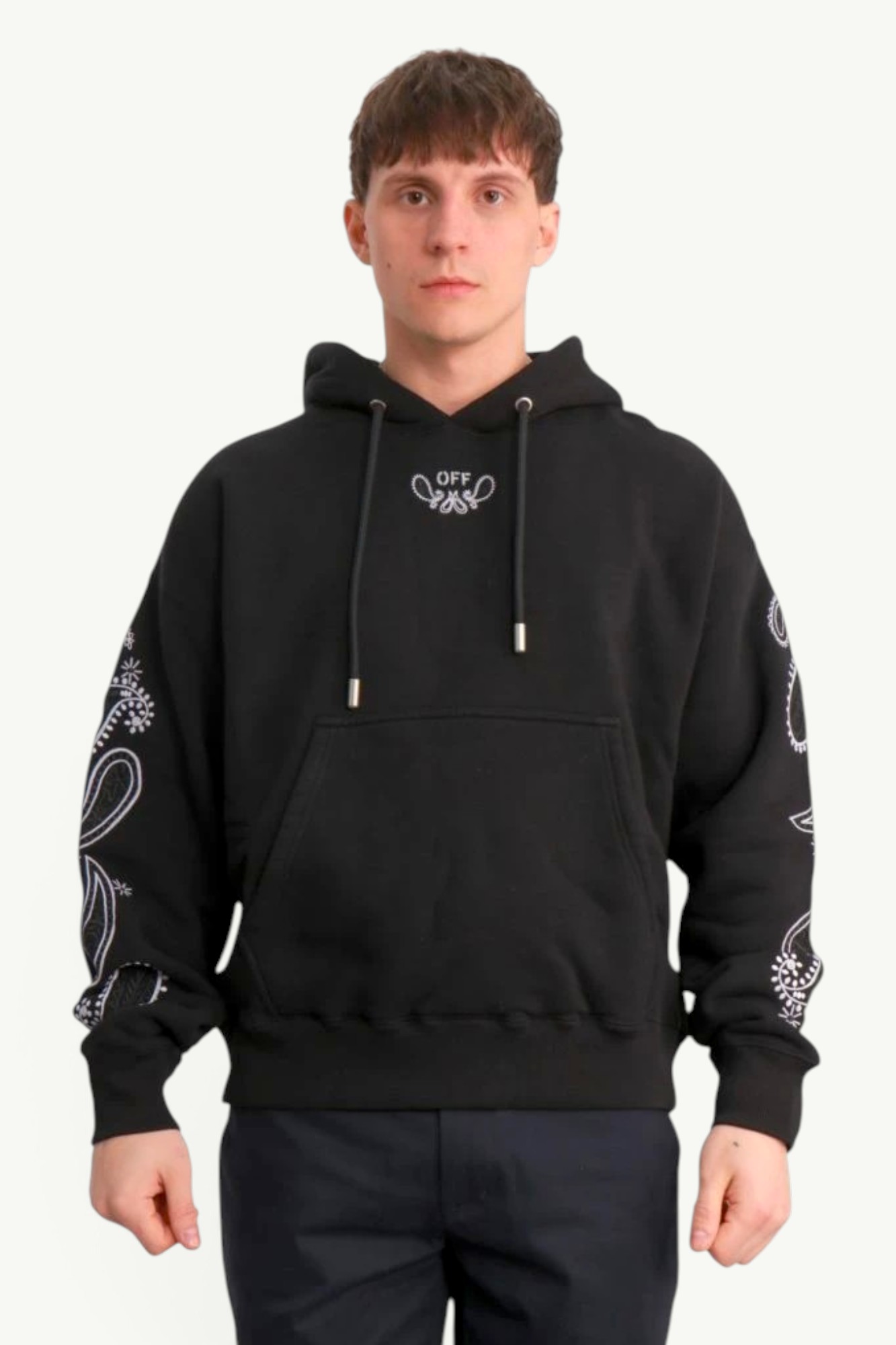 Off-White Arrow Print Hoodie Black OMBB085S24FLE0031001