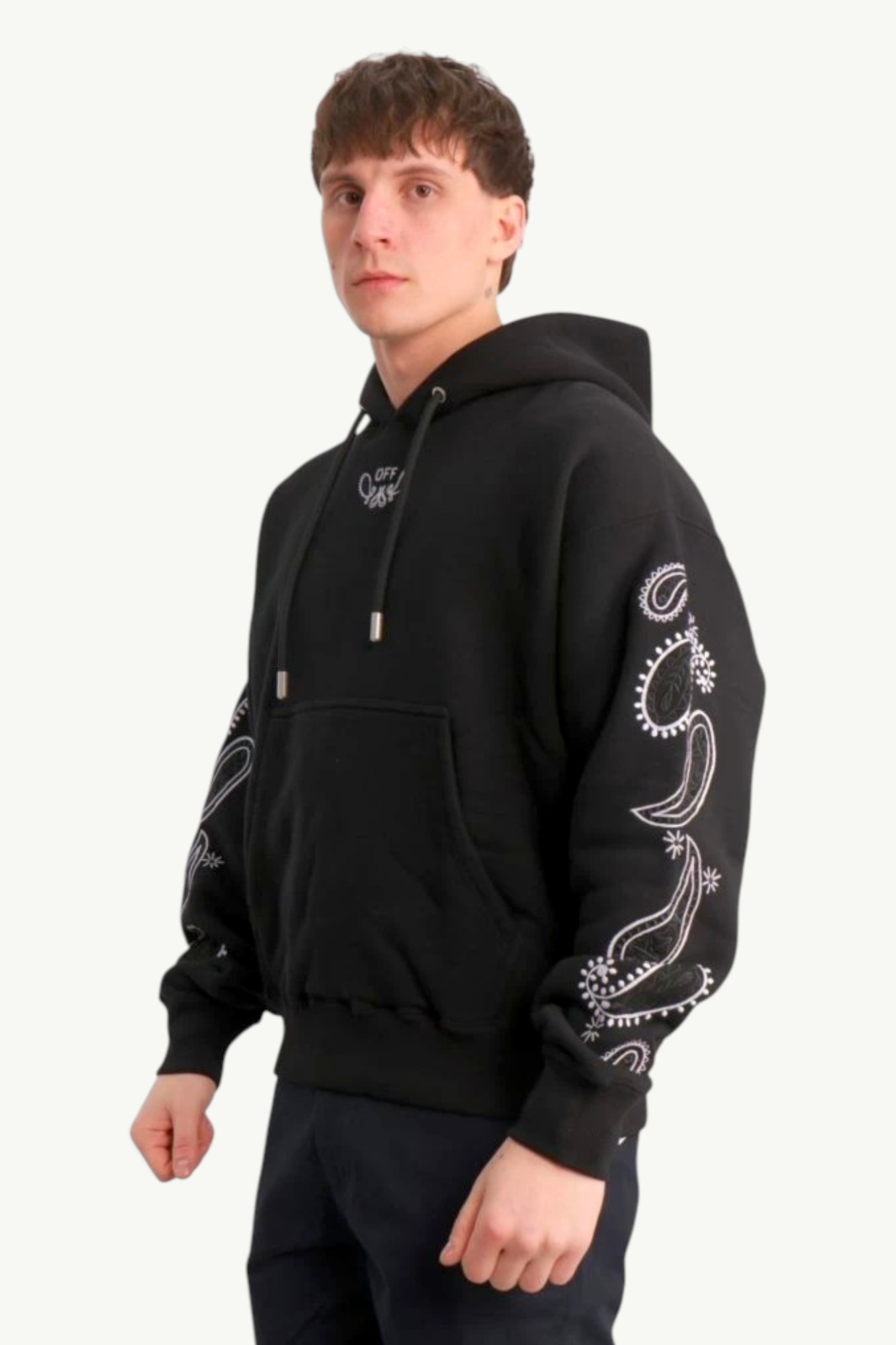 Off-White Arrow Print Hoodie Black OMBB085S24FLE0031001
