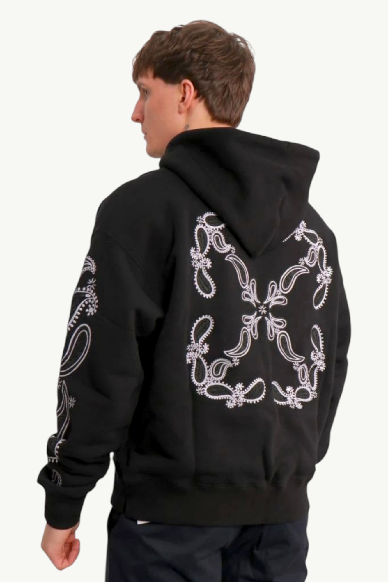 Off-White Arrow Print Hoodie Black OMBB085S24FLE0031001