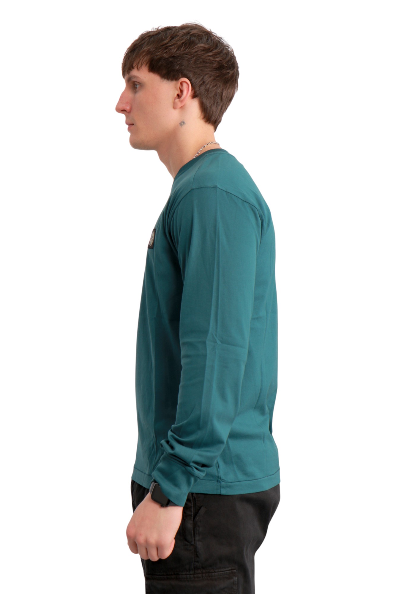 トップス stone  long t-shirt 2022ss Лонгслів Stone Island Garment Dyed Long Sleeve T-Shirt Petrolio