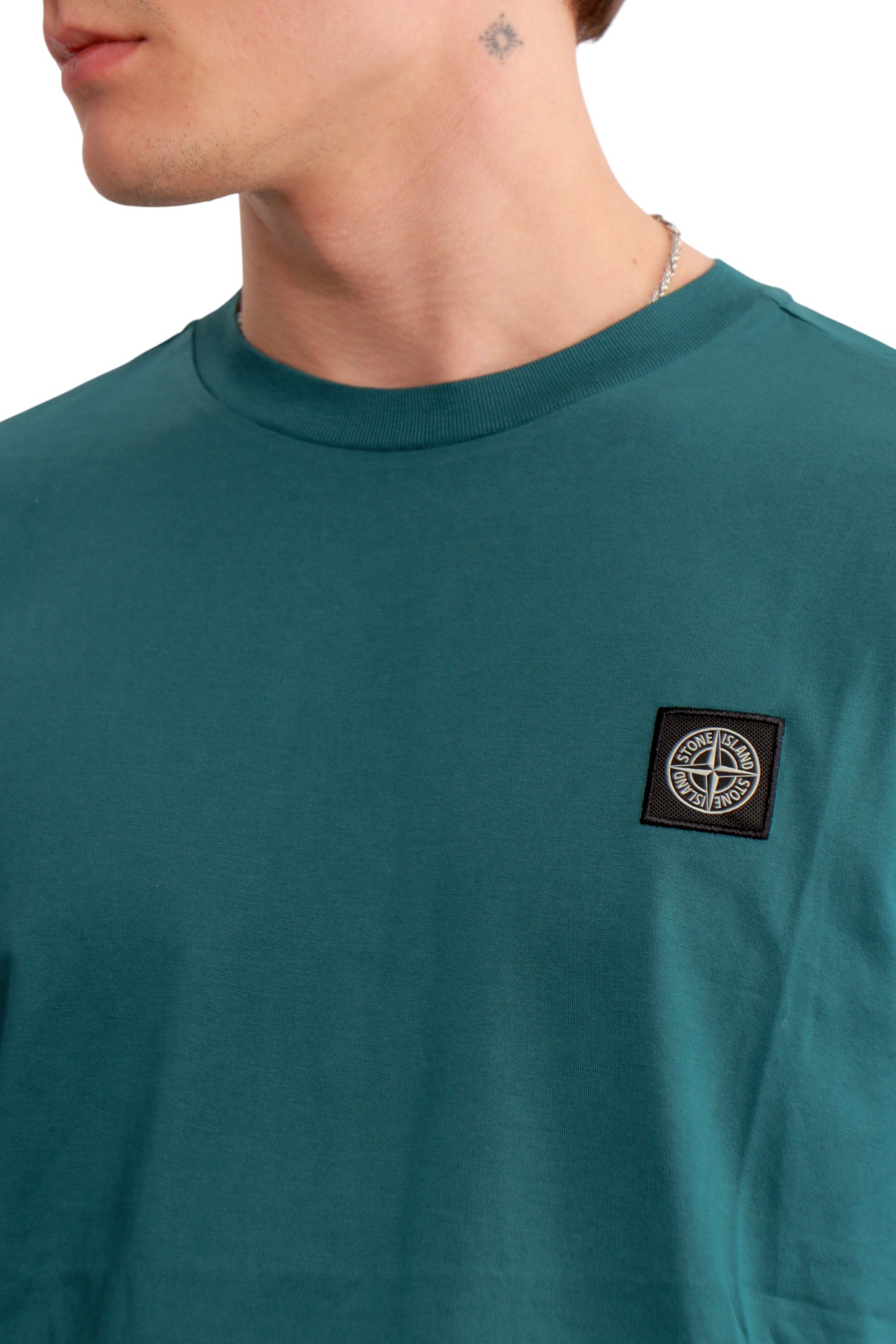 Лонгслів Stone Island Garment Dyed Long Sleeve T-Shirt Petrolio