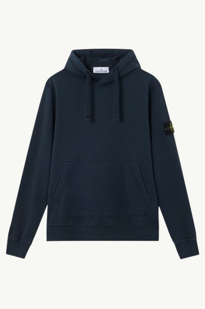 Stone Island Organic Cotton Fleece Hoodie Navy K2S156100062-S0051-V0020