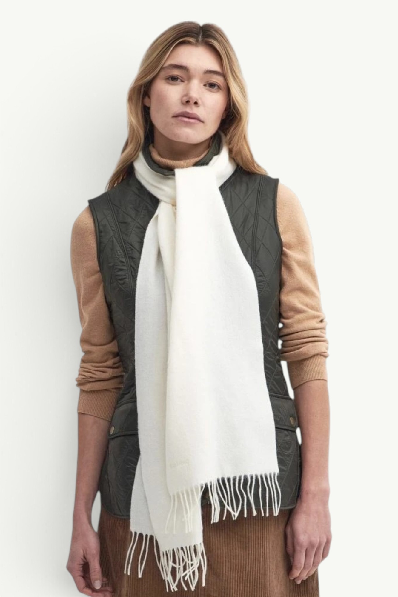 Barbour Lambswool Woven Scarf Cream LSC0133CR11