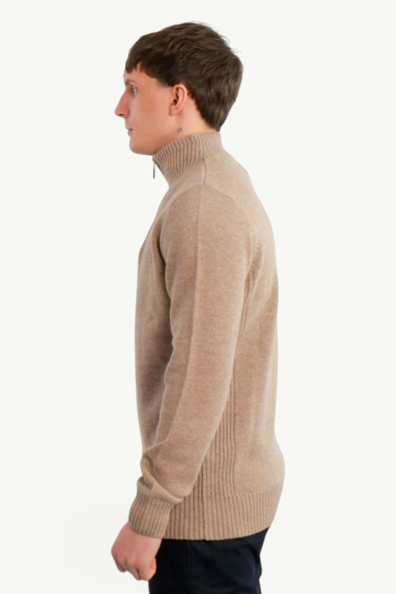 Barbour Nelson Essential Quarter-Zip Jumper Stone MKN0863ST51