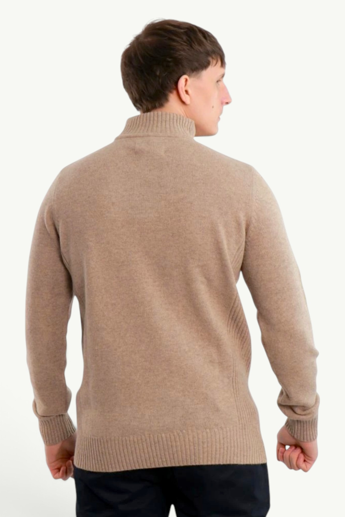 Barbour Nelson Essential Quarter-Zip Jumper Stone MKN0863ST51