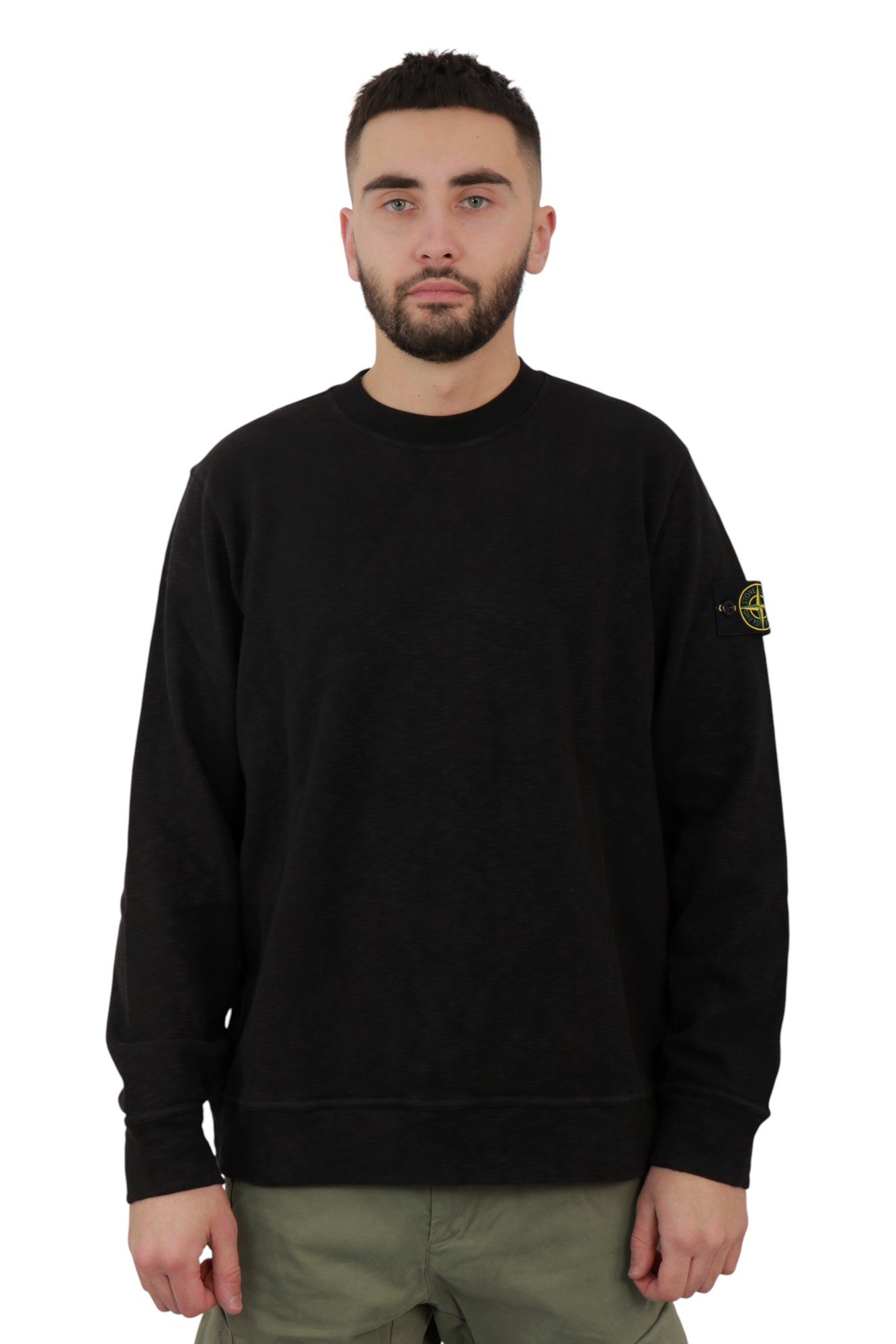stone-island-vanise-brushed-heavy-cotton-jersey-black-k2s156100053s0238v0029-1 Світшот Stone Island Vanisé Brushed Heavy Cotton Jersey Black – арт. K2S156100053-S0238-V0029