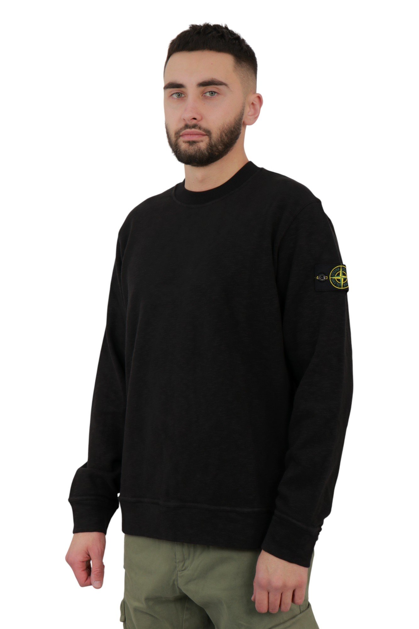 stone-island-vanise-brushed-heavy-cotton-jersey-black-k2s156100053s0238v0029-2 Світшот Stone Island Vanisé Brushed Heavy Cotton Jersey Black – арт. K2S156100053-S0238-V0029