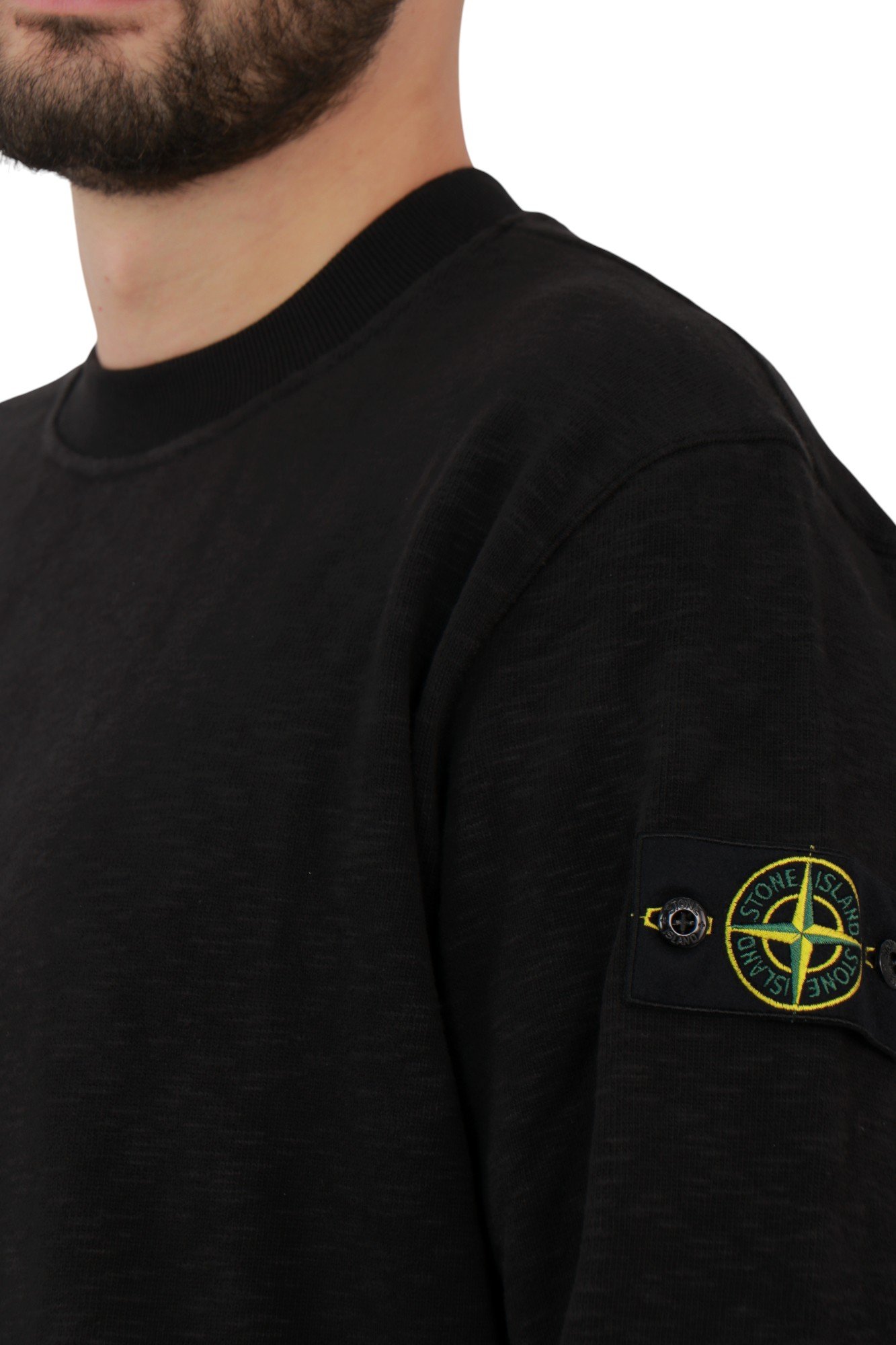 stone-island-vanise-brushed-heavy-cotton-jersey-black-k2s156100053s0238v0029-7 Світшот Stone Island Vanisé Brushed Heavy Cotton Jersey Black – арт. K2S156100053-S0238-V0029