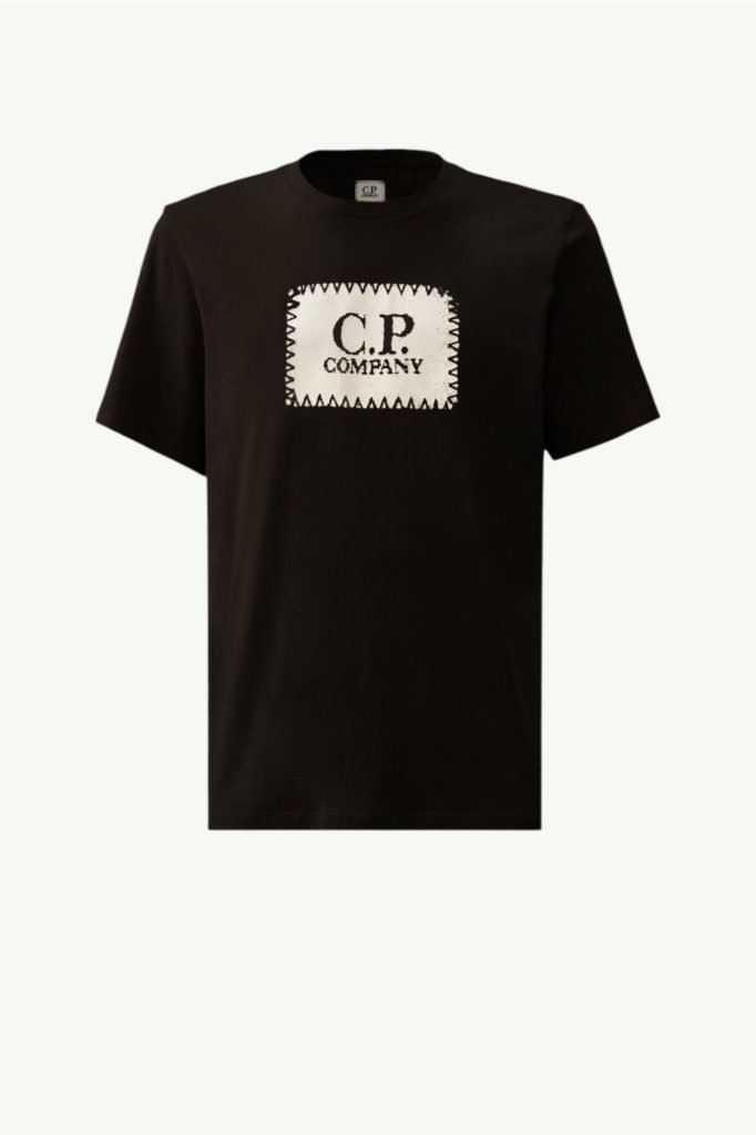 C.P. Company 30/1 Jersey Short Sleeve Logo Label T-Shirt Gauze Black RCCMTS723A-005100W-999
