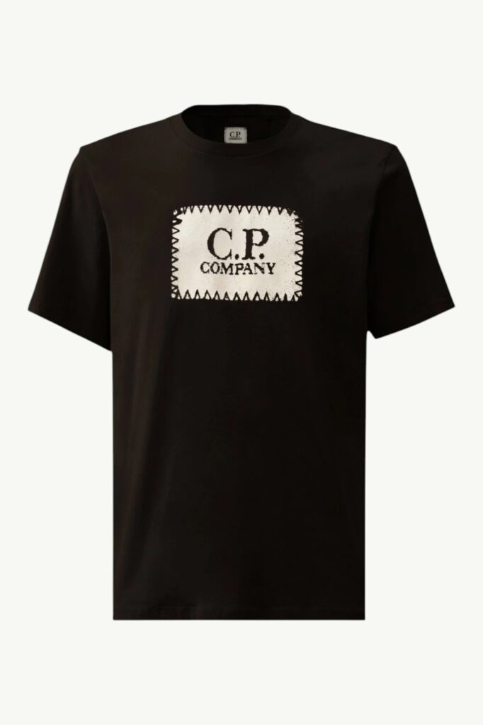 C.P. Company 30/1 Jersey Short Sleeve Logo Label T-Shirt Gauze Black - RCCMTS723A-005100W-999