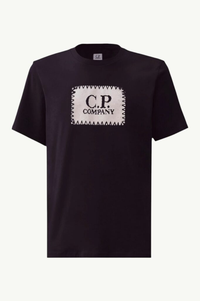 C.P. Company 30/1 Jersey Short Sleeve Logo Label T-Shirt Total Eclipse - Blue - RCCMTS723A-005100W-888