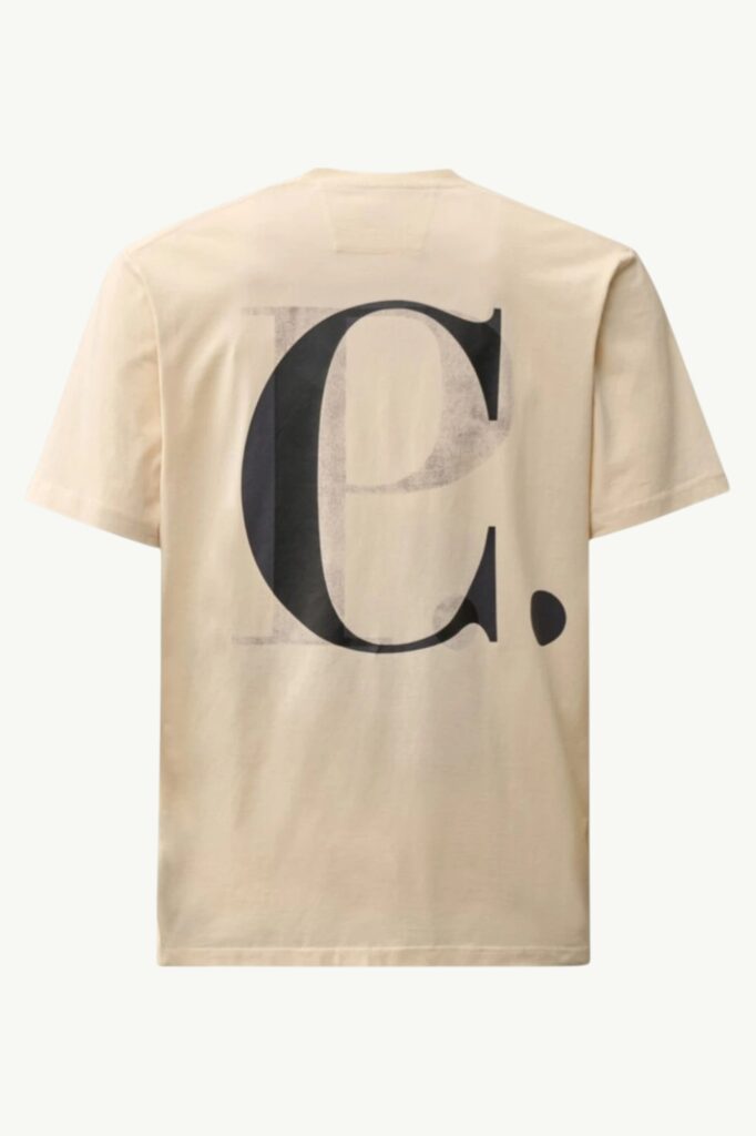C.P. Company 30/1 Jersey Short Sleeve Logo T-Shirt Frozen Dew – White - 20CMTS087A-005100W-114