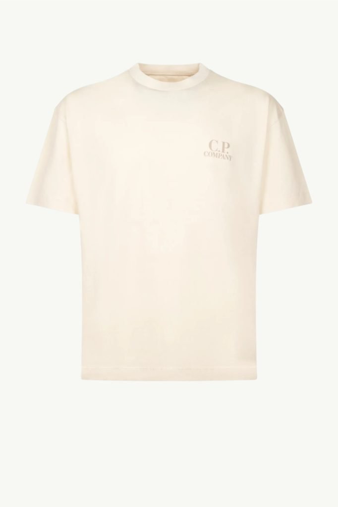 C.P. Company 30/1 Jersey Short Sleeve Printed Graphics T-Shirt Gauze White 20CMTS086A-005100W-103
