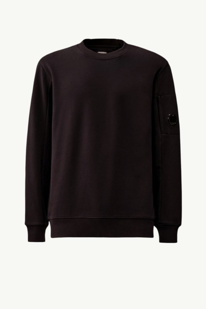 C.P. Company Diagonal Raised Fleece Crewneck Lens Sweatshirt Total Eclipse – Blue RCCMSS713A-005086W-888