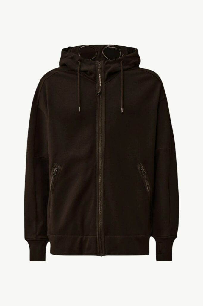 C.P. Company Diagonal Raised Fleece Goggle Sweatshirt Black – RCCMSS715A-005086W-999