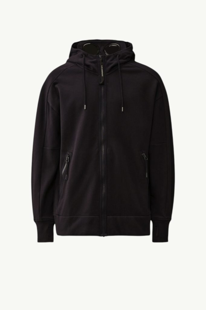 C.P. Company Diagonal Raised Fleece Goggle Sweatshirt Total Eclipse – Blue RCCMSS715A-005086W-888