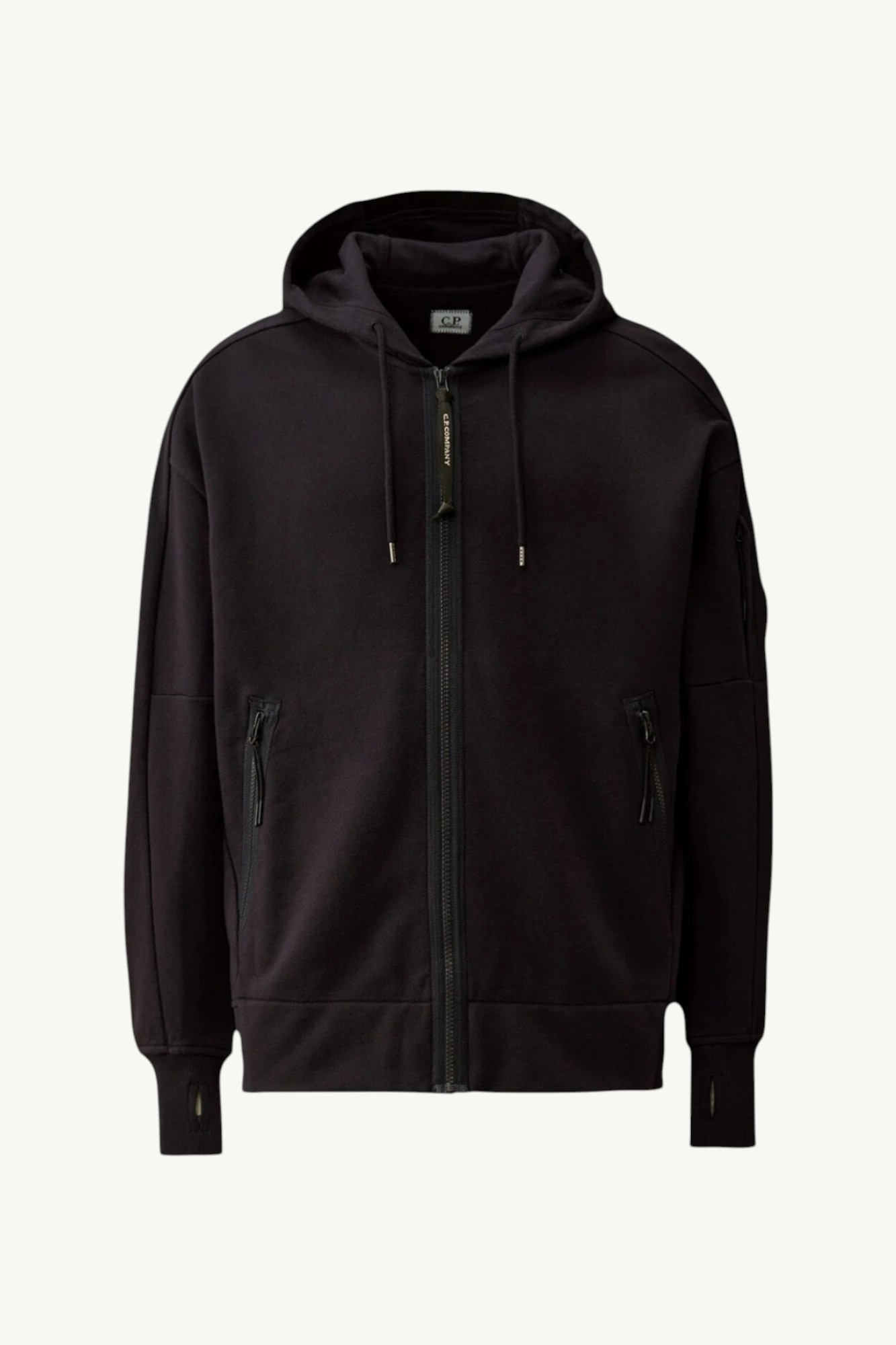C.P. Company Diagonal Raised Fleece Hooded Full Zip Sweatshirt Total Eclipse – Blue - RCCMSS716A-005086W-888