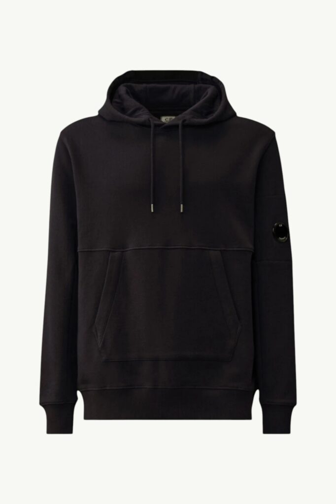 C.P. Company Diagonal Raised Fleece Hooded Lens Sweatshirt Total Eclipse – Blue - RCCMSS714A-005086W-888