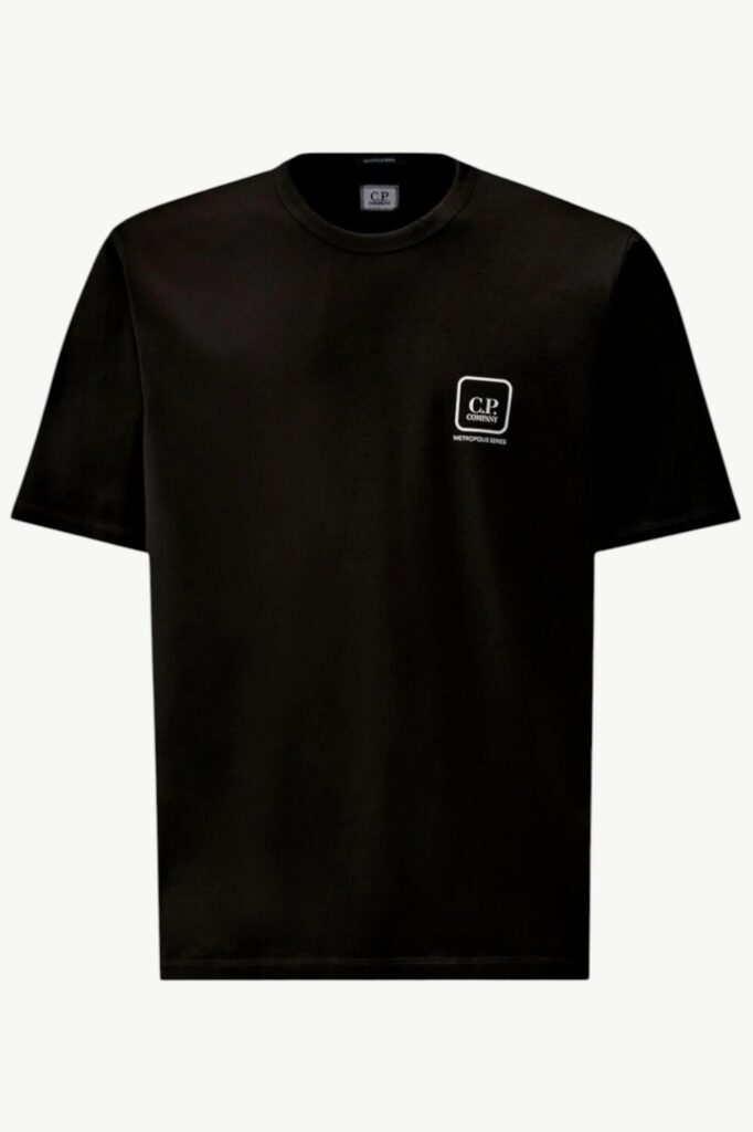 C.P. Company Metropolis Series Mercerized Jersey Short Sleeve Printed Badge T-Shirt Black - 20CLTS055A-006370W-999