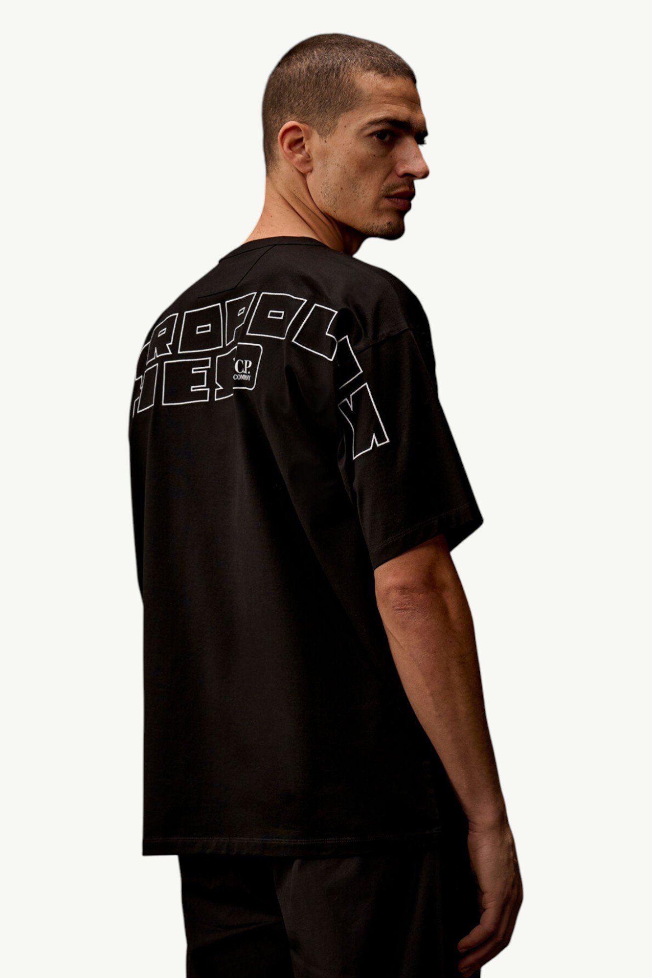 off-white-logo-shirt-black-omga189f21fab001-3 C.P. Company Metropolis Series Mercerized Jersey Short Sleeve Back Embroidery T-Shirt Black 20CLTS056A-006370W-999