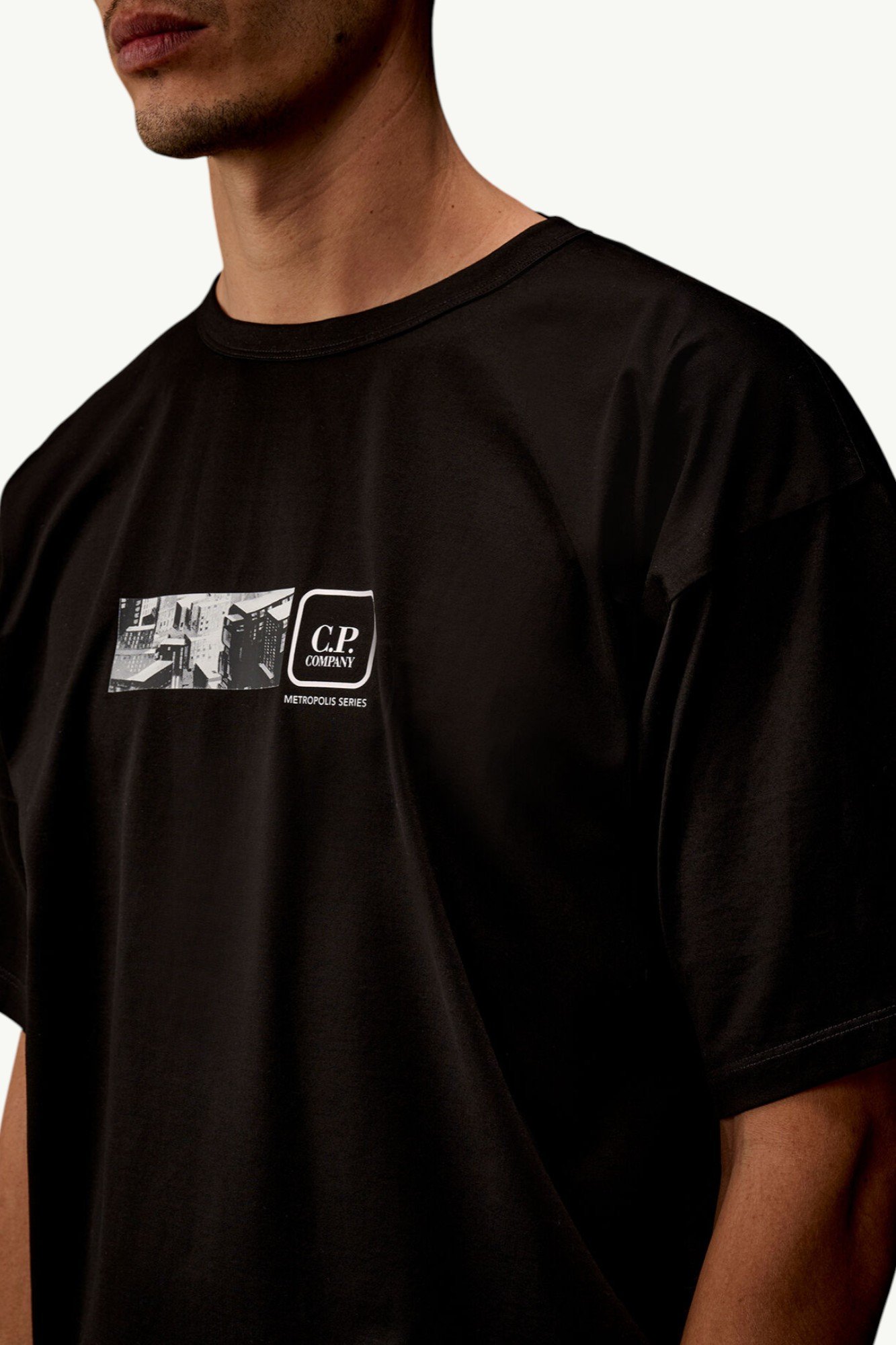 off-white-logo-shirt-black-omga189f21fab001-6 C.P. Company Metropolis Series Mercerized Jersey Short Sleeve Back Embroidery T-Shirt Black 20CLTS056A-006370W-999