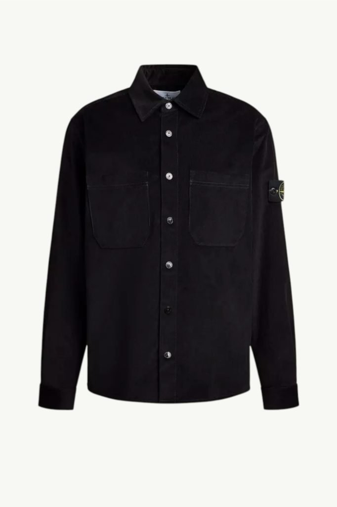 Stone Island Cotton Chest-pocket Overshirt Black K2S151200025-S0184-V0129
