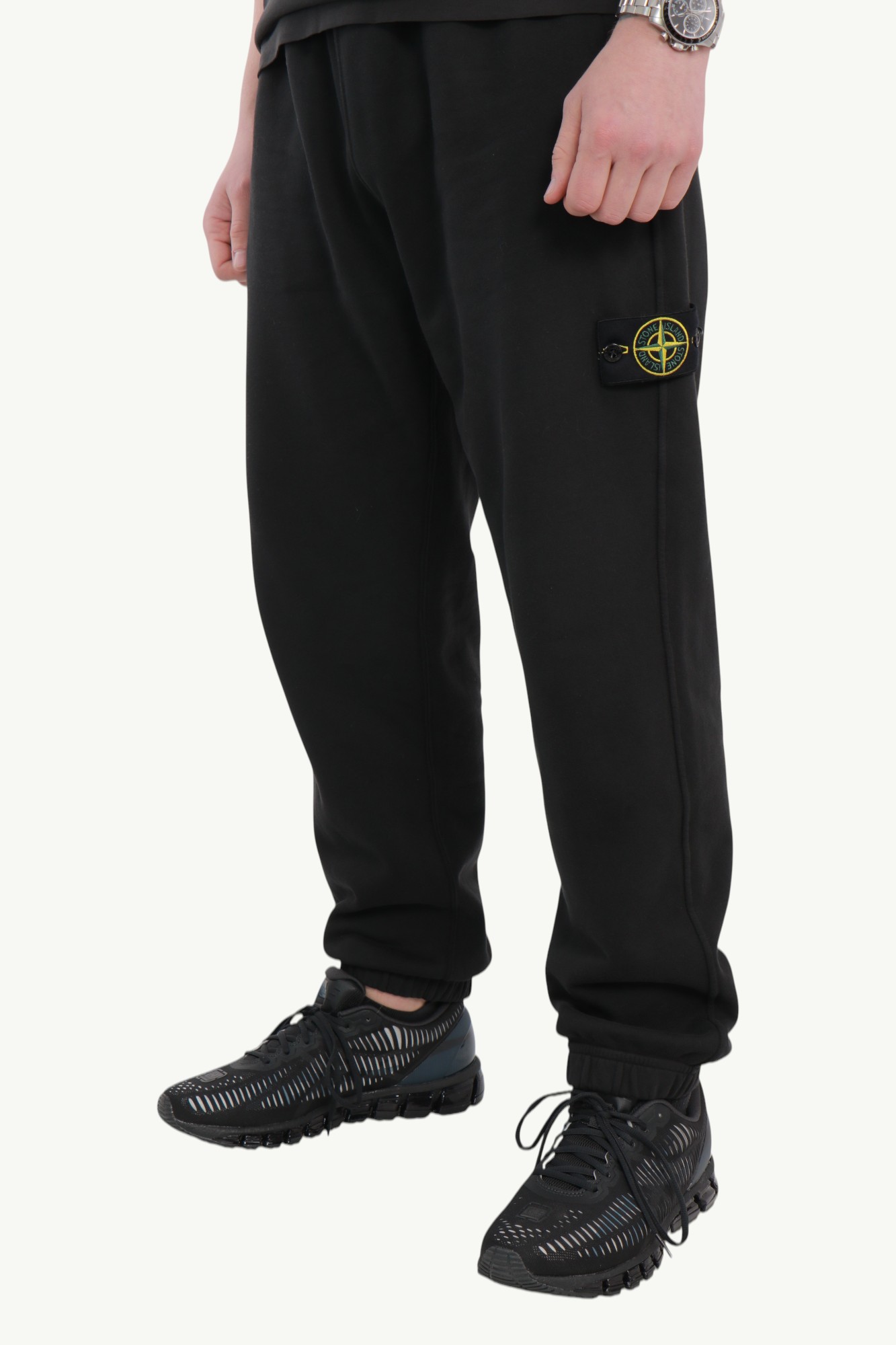 stone-island-cotton-fleece-pant-black-l1s156200004s0410v0029-1 Stone Island Cotton Fleece Pant Black - L1S156200004-S0410-V0029