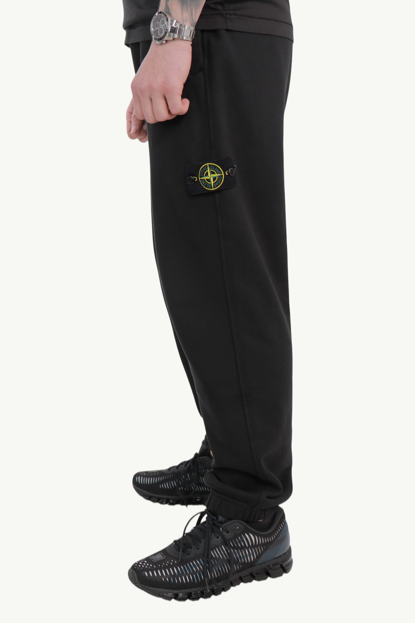 stone-island-cotton-fleece-pant-black-l1s156200004s0410v0029-2 Stone Island Cotton Fleece Pant Black - L1S156200004-S0410-V0029