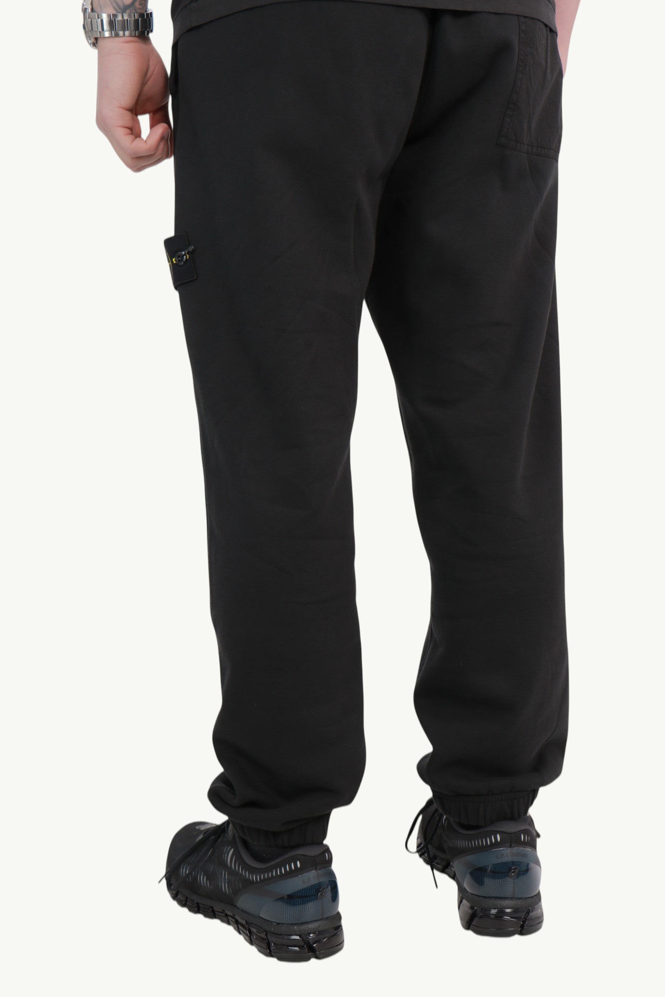stone-island-cotton-fleece-pant-black-l1s156200004s0410v0029-3 Stone Island Cotton Fleece Pant Black - L1S156200004-S0410-V0029