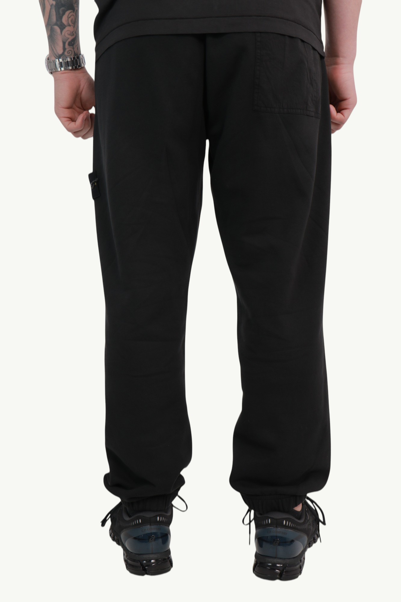 stone-island-cotton-fleece-pant-black-l1s156200004s0410v0029-4 Stone Island Cotton Fleece Pant Black - L1S156200004-S0410-V0029