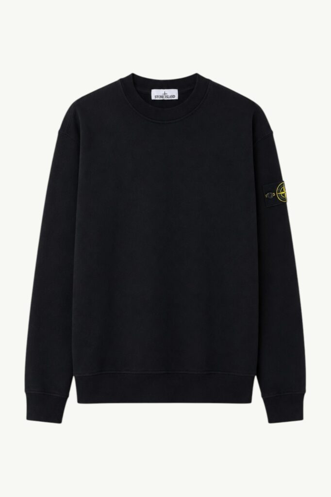 Stone Island Organic Cotton Fleece Sweatshirt Black – L1S156100060-S0051-V0029
