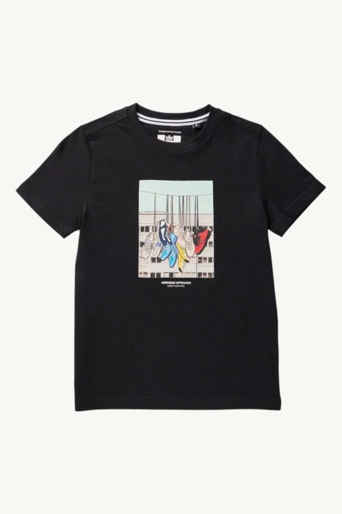 Weekend Offender Kids Battle Lines Graphic T-Shirt Black KIDSPT3A06-BLACK